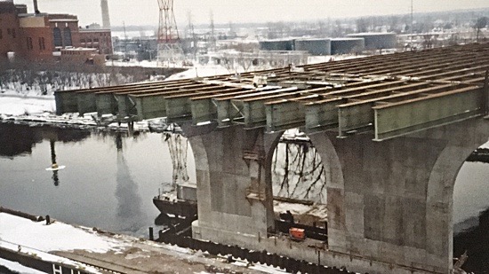 Bridge foundation under construction