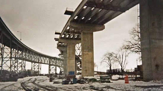 Highway overpass ready for decking with BORG Hangers